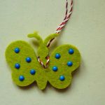 Modele fluture verde din pasla ( fetru )