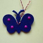 Modele fluture albastru din pasla ( fetru )