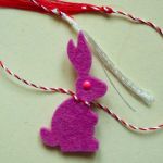 Iepurasi colorati fetru / pasla roz