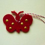 Modele fluture rosu din pasla ( fetru )