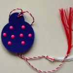 Martisoare - brosa fetru / pasla colorata albastru