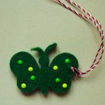 Modele fluture verde din pasla ( fetru )