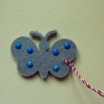 Modele fluture gri din pasla ( fetru )