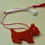 Catel portocaliu din fetru /  pasla 